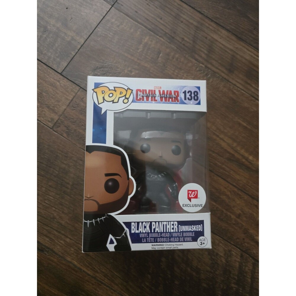 Funko Pop Black Panther Unmasked #138 Walgreens Exclusive Mint